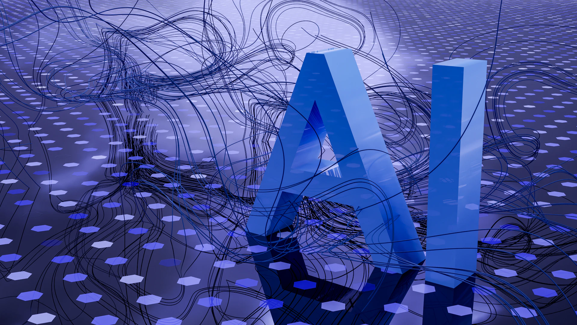 AI and technology transformation - abstract digital visualization