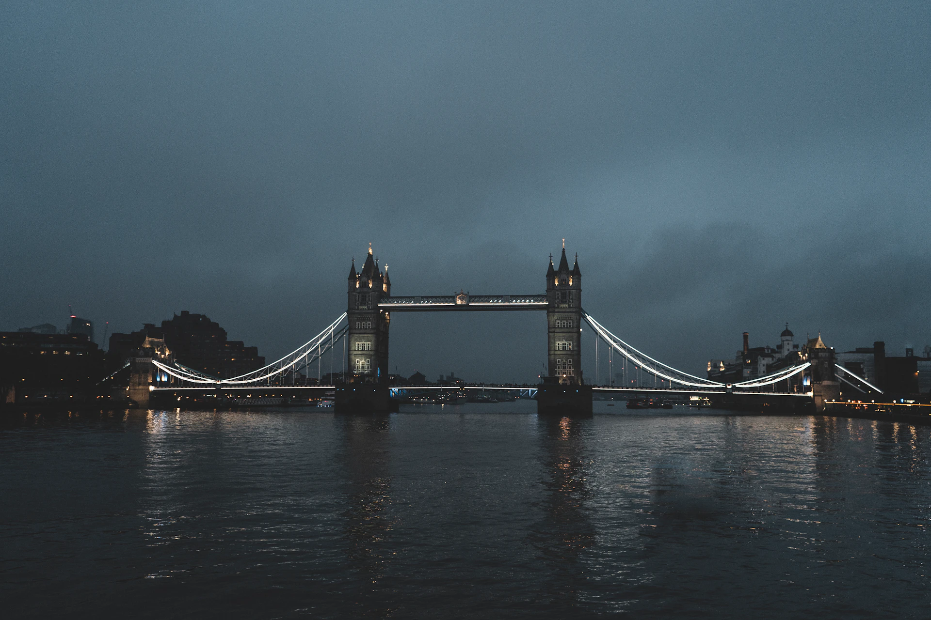 Tower Bridge, London, at night